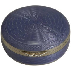 Top Quality Sterling Silver and Guilloche Enamel Box, 1925