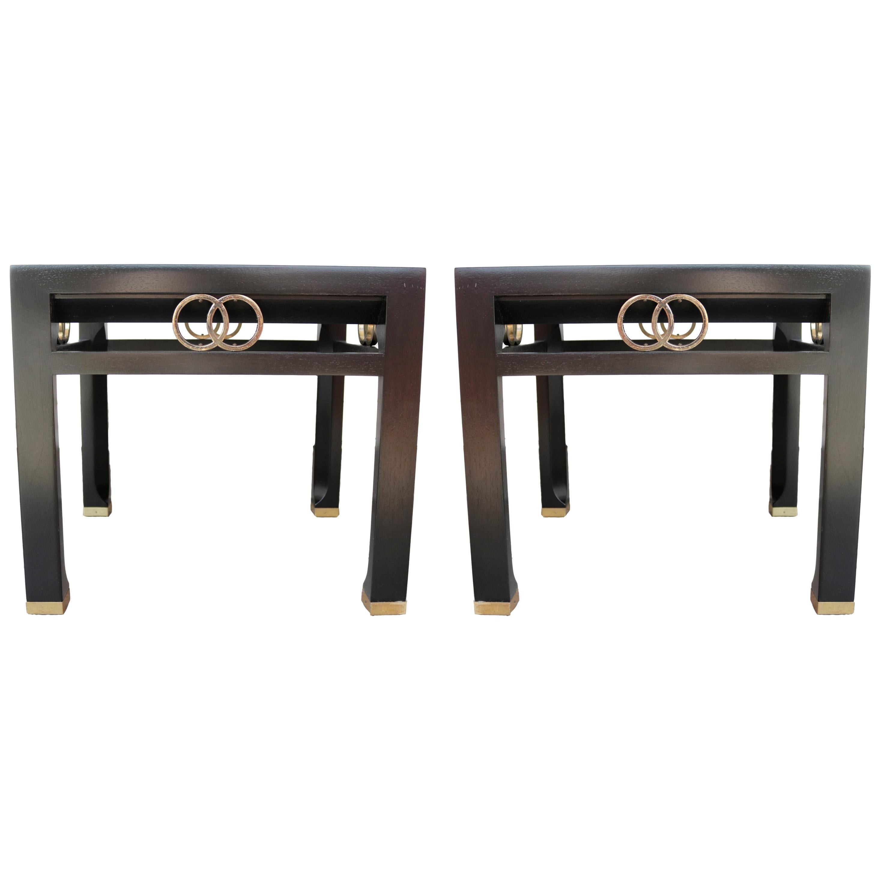 Elegant Pair of Side Tables by Michael Taylor for Baker