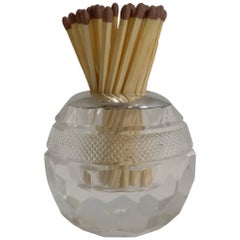 Large English Cut Crystal and Sterling Silver Match Striker, 1922
