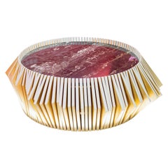 Contemporary Handcrafted Coffee Table Utopia in Gold Leaf and Italian Marble