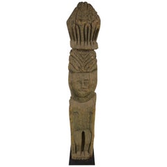 Fine Antique Nepal Himalaya Tribal Carved House Post