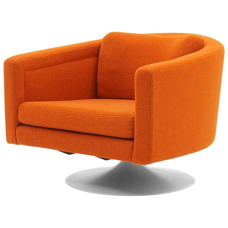 Mod Awesome Milo Baughman Swivel Chair In Maharam Redhead Fabric Mod Awesome Milo Baughman Swivel Chair In Maharam Redhead Fabric Red For