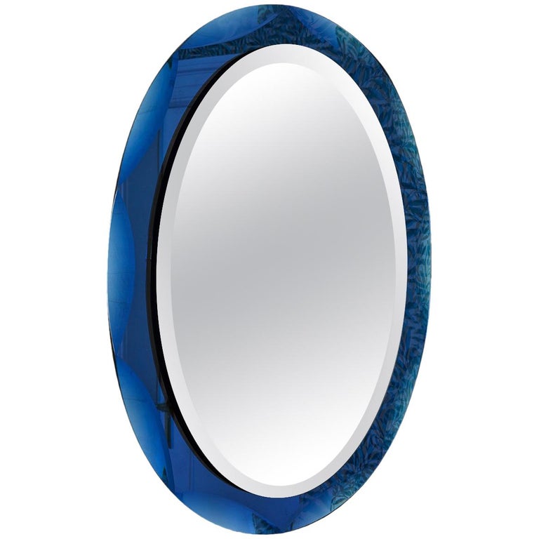 Italian 1960s Glass Wall Mirror For Sale