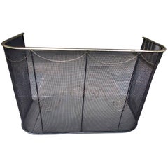American Wrought Iron and Brass Rail Nursery Fire Place Fender, NY, Circa 1810