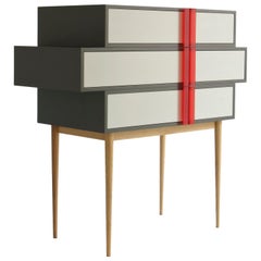 Line Dresser, Design Icon, Sculptural Chest of Drawers, Opalescent Handles