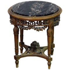 Louis XVI Style Marble Top End Table