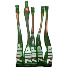 Vintage 1970s Collection of Boardwalk Souvenir 7up Bottles Carnival Game Art