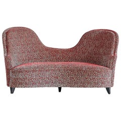 Maurizio Tempestini Curved Two-Seat Sofa, Florence, Italy, Early 1940s
