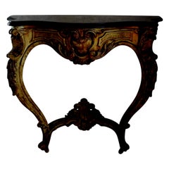 19th Century Italian Louis XV Style Painted Console Table