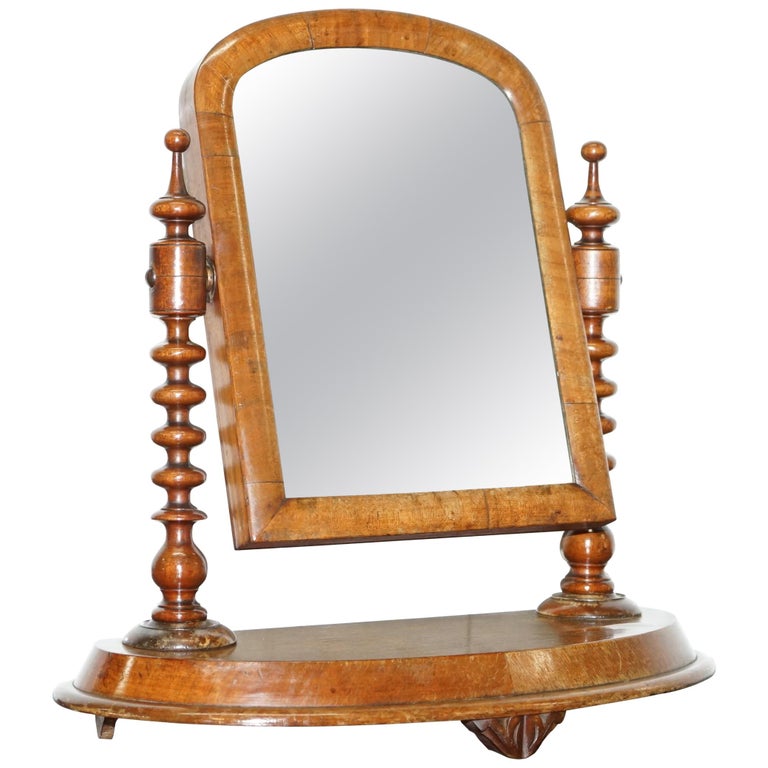 Stunning Georgian Cheval Tabletop Toilet Dressing Table Walnut Plate Stunning Georgian Cheval Tabletop Toilet Dressing Table Walnut Plate Mirror For