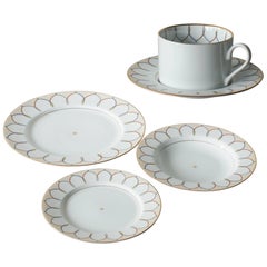 Swid Powell Cup Saucer and Three Plates Postmodern Memphis Milano