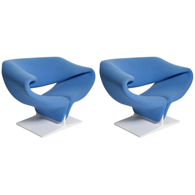Pierre Paulin for Artifort Ribbon chairs, late 1960s, offered by Stripe Vintage Modern 