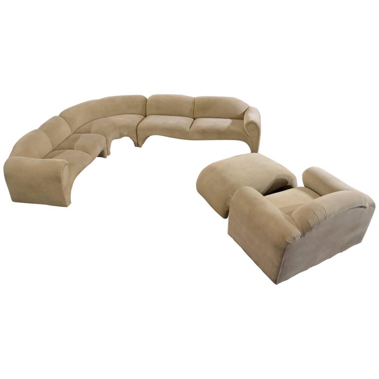 Baughman Style Hollywood Regency Modern Sectional Sofa Lounge Chair Baughman Style Hollywood Regency Modern Sectional Sofa Lounge Chair And Ottoman For