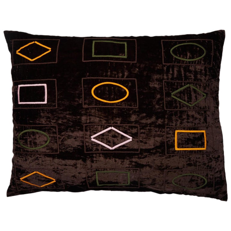 Brown and Ivory Scalamandre Velvet Pillow at 1stdibs