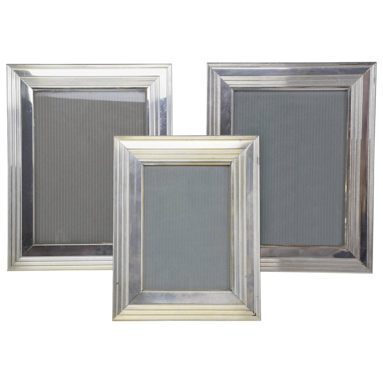 Set of Three Vintage Silver Christofle Frames For Sale at 1stdibs