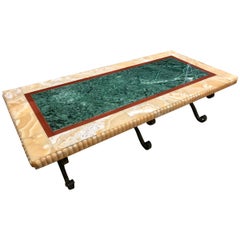 19th Century Specimen Marble Bench or Coffee Table, Philadelphia History Museum