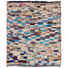 Midcentury Moroccan Rug with Colorful Checkerboard Design