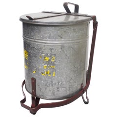Mario Lopez Torres Monkey Waste Basket Or Trash Can At 1stdibs Vintage Galvanized Steel Waste Basket Trash Can Bin Justrite Chicago