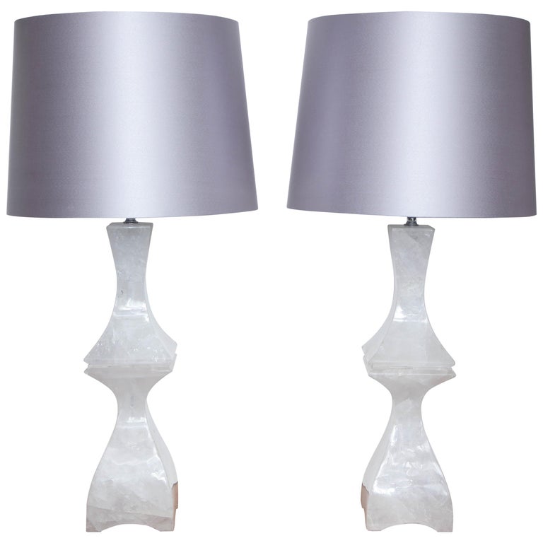 Drexel Crystal Cube Lamp At 1stdibs Pair Of Rock Crystal Table Lamps