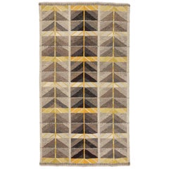 Retro Scandinavian Modern Rug, Diagonals Carpet by Ingrid Dessau