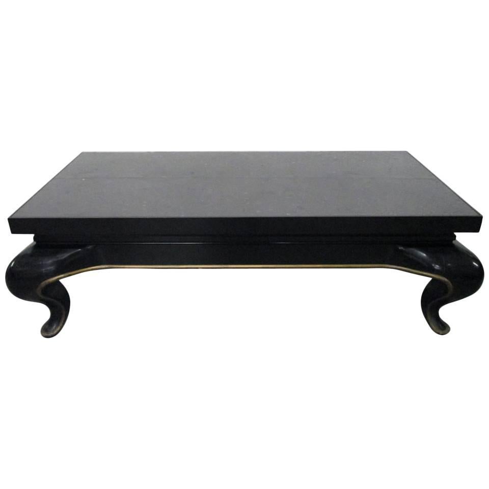 Asian Slate Top Coffee Table in the Manner of James Mont