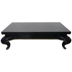 Asian Slate Top Coffee Table in the Manner of James Mont 11