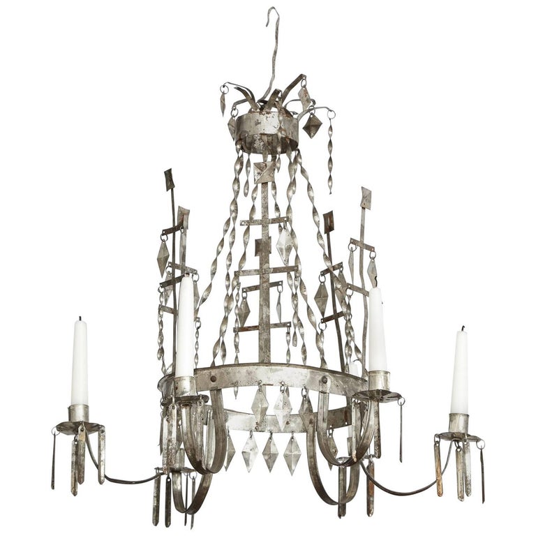 Swedish Gustavian tin chandelier, ca. 1800