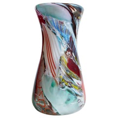 Dino Martens Murano Millefiori Murrines Zanfirico Bänder Italienisches Kunstglas Vase