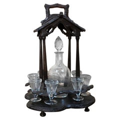 19th Century Black Forest Hand-Carved French Liqueur Stand