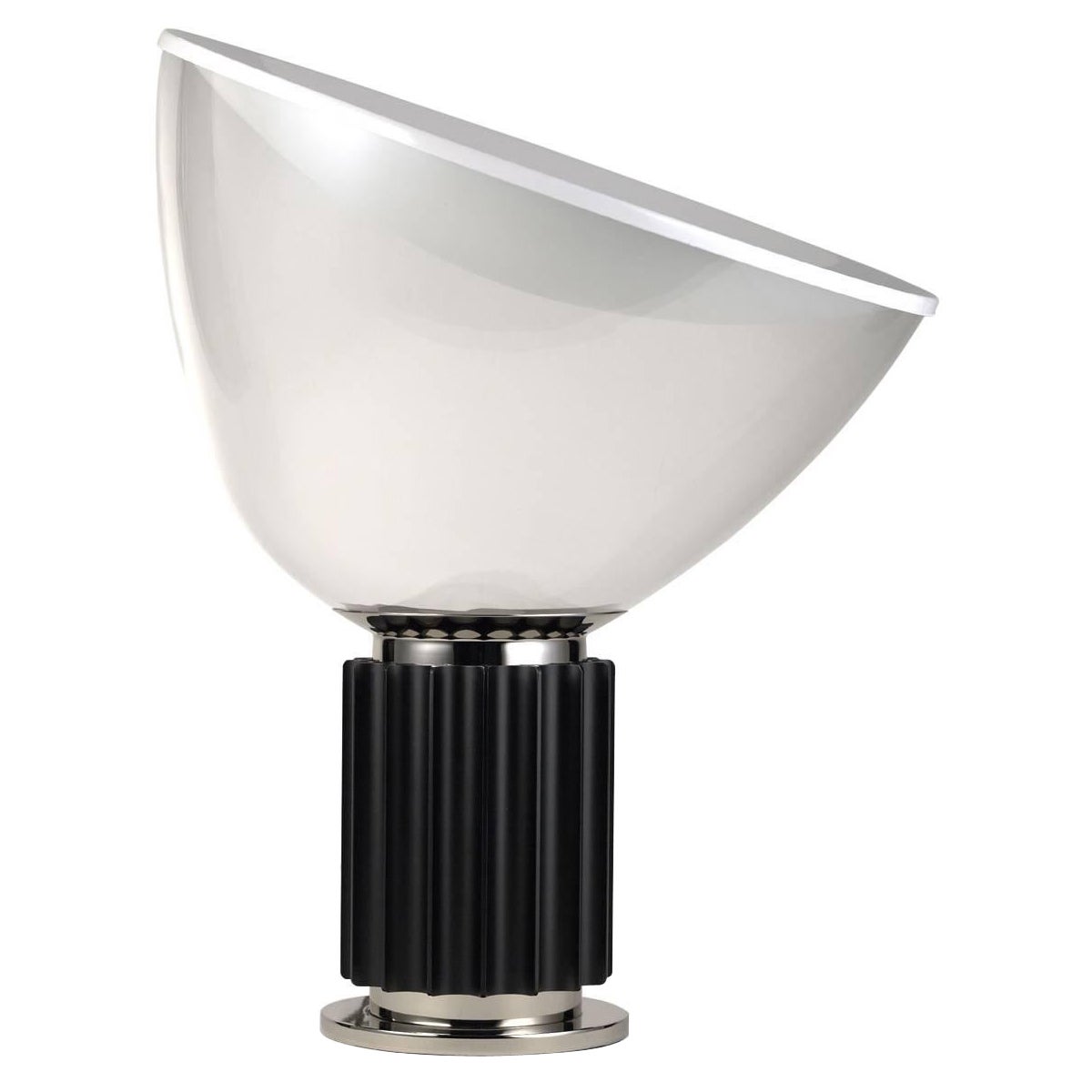 Flos Taccia LED Black Lamp w/ Glass Diffuser, Achille & Pier Giacomo Castiglioni For Sale