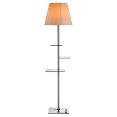 FLOS Lámpara de pie Bibliotheque Nationale Cromo con pantalla de tela, Philippe Starck