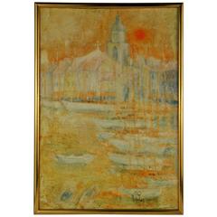 California Mission Sunset Painting 1