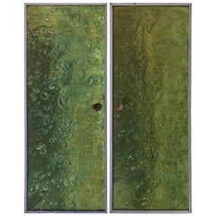 Paire de Porte En Résine circa 1970 Dans Le Gout de Pierre Giraudon