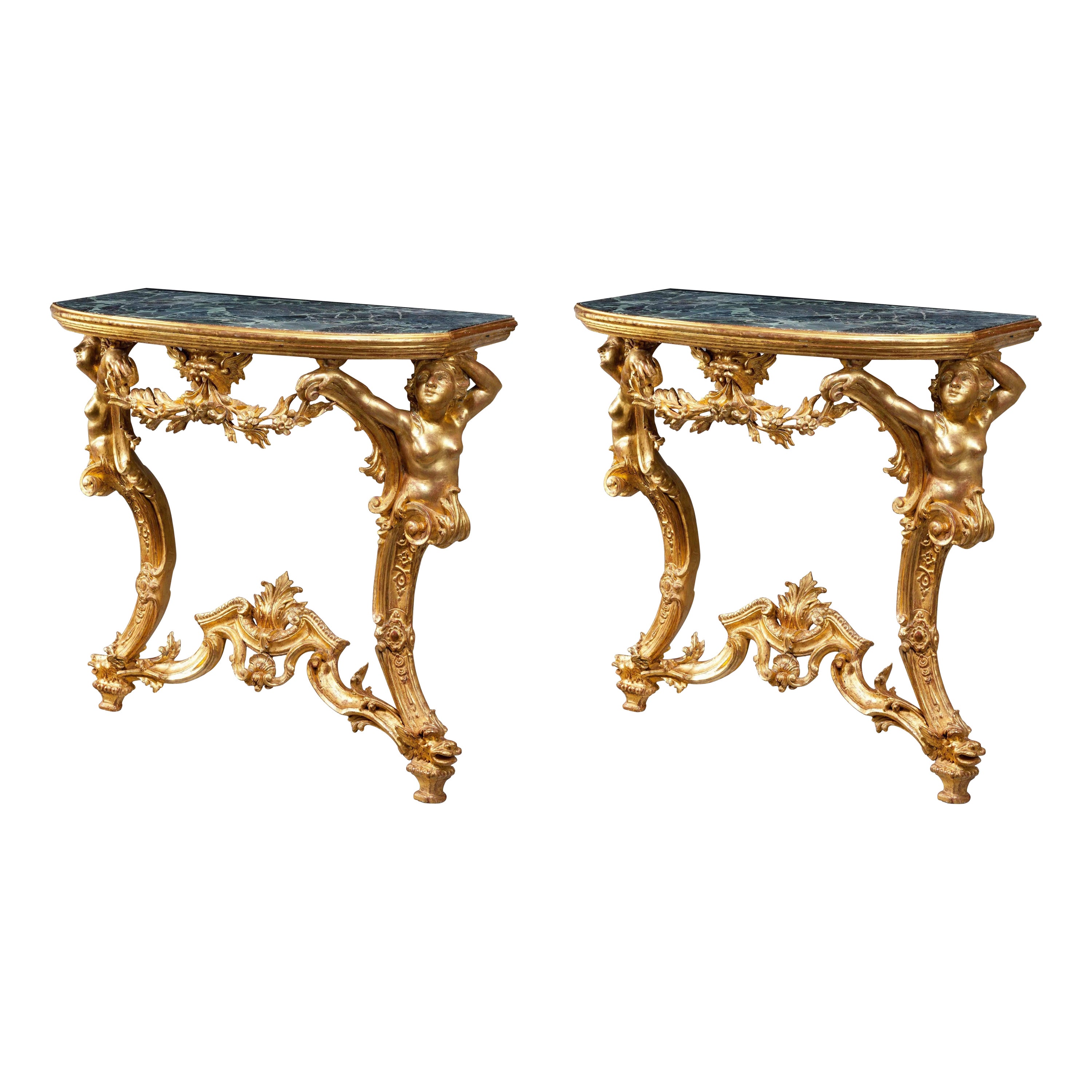 Pair of 18th Century Giltwood Pier Tables