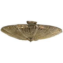 Lalique Style French Flush Hanging Light Fixture