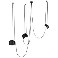 FLOS Aim Small Black Three-Lamp Light Set w/ Canopy by Ronan & Erwan Bouroullec