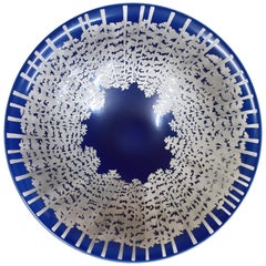 Japanese Platinum-Gilded Hand-Painted Porcelain Charger by Master Artist