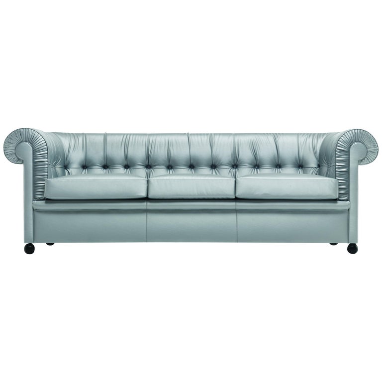Baleri Italia Bristol Three Seat Sofa In Silver Fabric By Enrico Baleri Italia Bristol Three Seat Sofa In Silver Fabric By Enrico For