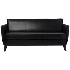 Baleri Italia Undersized Three-Seat Sofa in Black Leather by Maison Margiela