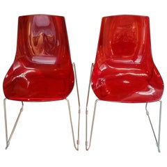 Design Dal Segno Furnishing, Pair of Red Chair