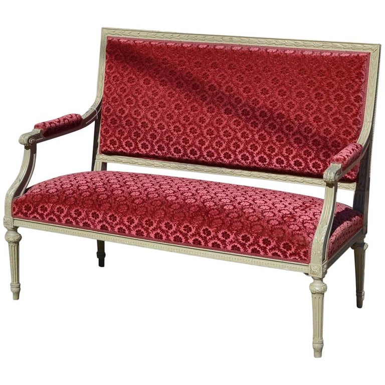 19th Century French Louis XVI Settee For Sale