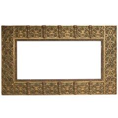 Large Renaissance Style Giltwood Carved Mirror Frame