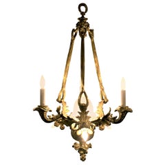 Antique French Napoleon III Gold Bronze and Crystal Chandelier, circa 1870-1880