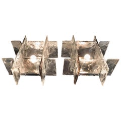Pair of Mid-Century Modern Sconces by Carlo Nason for Mazzega in Murano Glass