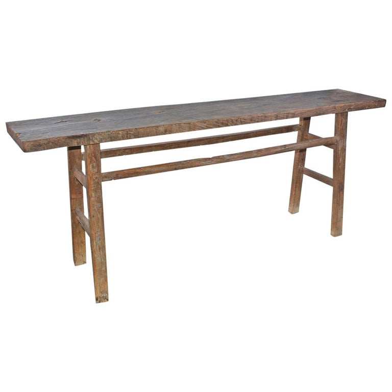 Vintage Country Farm Console Table Rustic Retail Display Wooden at 1stdibs