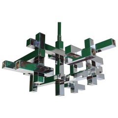Gaetano Sciolari Mid-Century Modern Chrome Chandelier