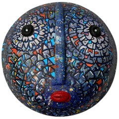 Ceramic Mask Signed Both by Dalo and Street Artiste Cumbone