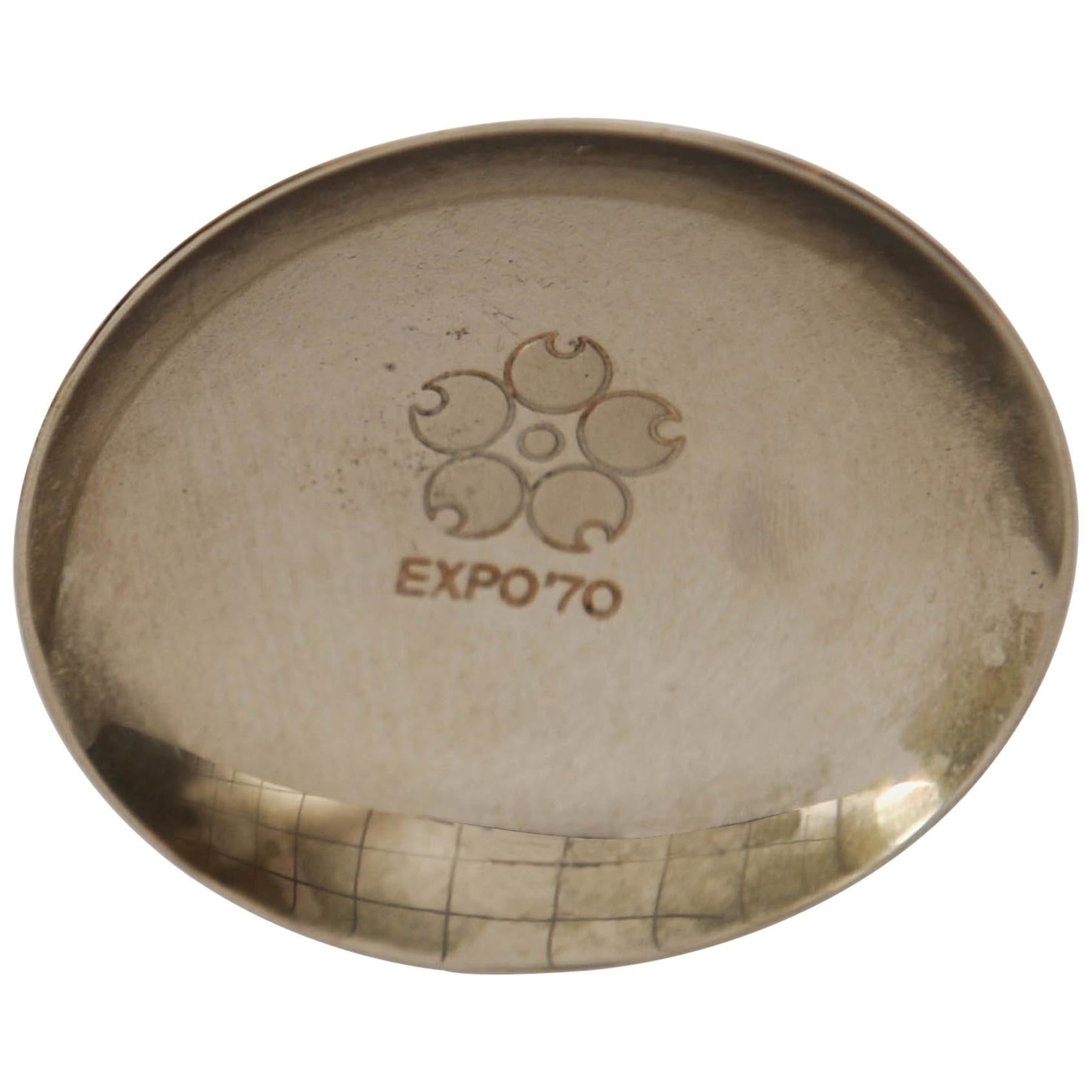 Elegant Silver Sake Cup made to commemorate the Osaka World Expo of 1970  For Sale