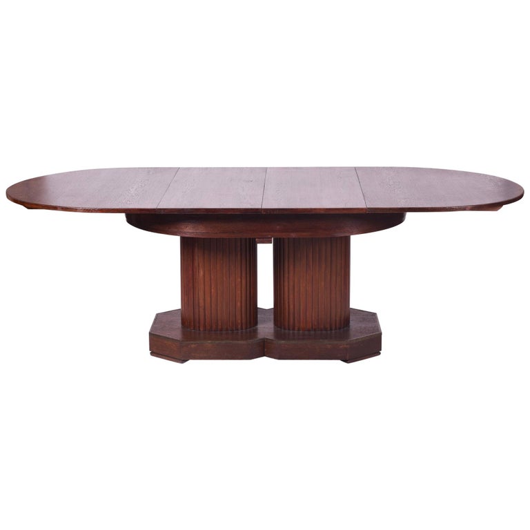 Unique Secession Large Extendable Dining Table Vienna Otto Prutscher For Sale Unique Secession Large Extendable Dining Table Vienna Otto Prutscher For Sale