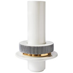 Handmade Porcelain Vase, Modular 24-Karat Gold Rings, Contemporary